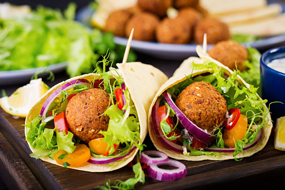 Piadine con polpette di Cicerchia