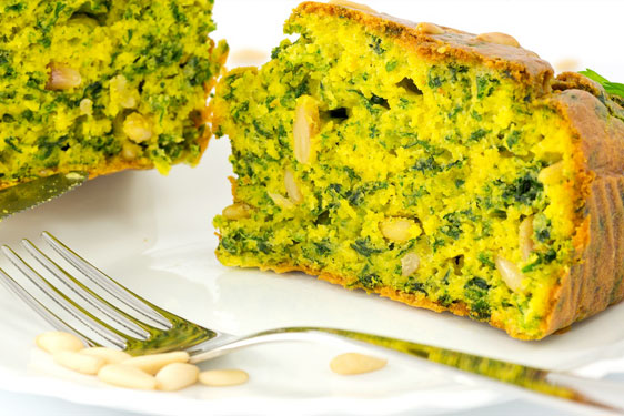 Plumcake con Pinoli e Spinaci