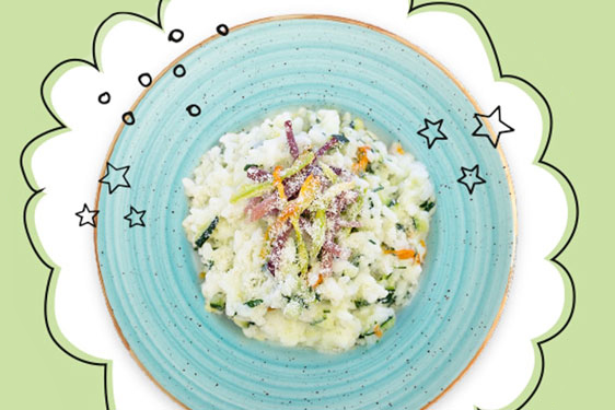 Riso con zucchine e prosciutto crudo
